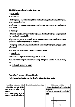 Giáo án Vật lý 10 Bài 15: Bài toán về chuyển động ném ngang