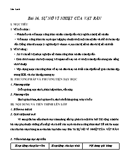 Giáo án Vật lý 10 Bài 36: Sự nở vì nhiệt của vật rắn