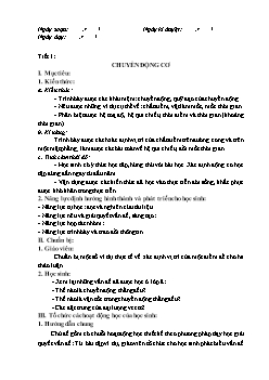 Giáo án Vật lý 10 tiết 1: Chuyển động cơ