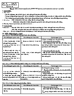 Giáo án Vật lý 10 - Tuần 5: Tính tương đối của chuyển động. Công thức cộng vận tốc