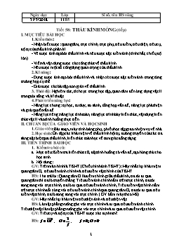 Giáo án Vật lý 11 tiết 58: Thấu kính mỏng (tiếp)