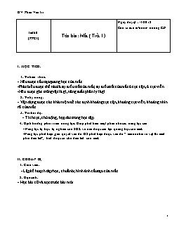 Giáo án Vật lý 11 tiết 60: Mắt (Tiết 1)