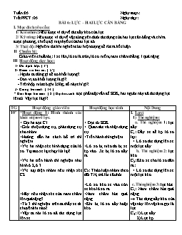 Giáo án Vật lý 6 tiết 5: Lực – hai lực cân bằng