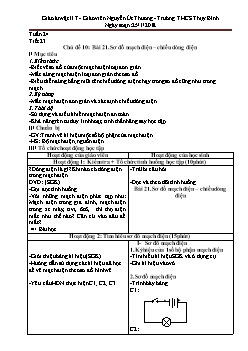 Giáo án Vật lý 7 tiết 23: Sơ đồ mạch điện – chiều dòng điện