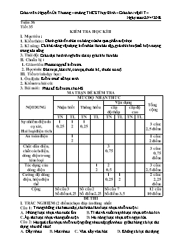 Giáo án Vật lý 7 tiết 35: Kiểm tra học kì II