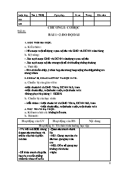 Giáo án Vật lý lớp 6 cả năm