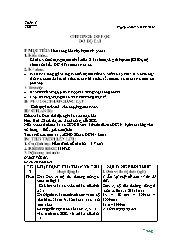 Giáo án Vật lý lớp 6 trọn bộ