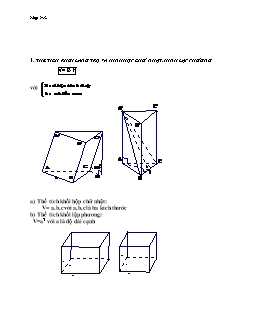 Hình học 12 - Thể tích khối lăng trụ và hình hộp chữ nhật, hình lập phương