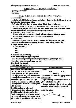 Kế hoạch dạy học môn Hình học 6 - Năm học: 2017 - 2018