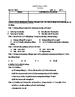 Kiểm tra 1 tiết Toán 6