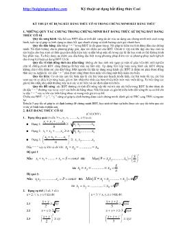 Kỹ thuật sử dụng bất đẳng thức cô si trong chứng minh bất đẳng thức