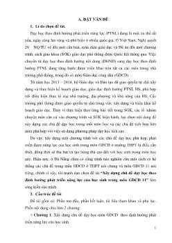 Sáng kiến kinh nghiệm Xây dựng chủ đề dạy học theo định hướng phát triển năng lực của học sinh trong môn GDCD 11