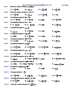 Toán 11 - Bài tập trăc nghiệm chương I