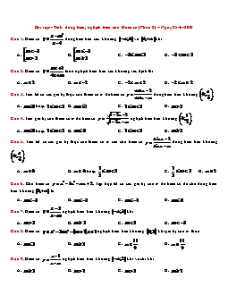 Toán 12 - Bài tập - Tính đồng biến, nghịch biến của hàm số